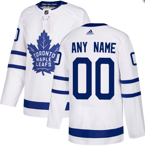 Men's Toronto Maple Leafs White Custom Name Number Size NHL Stitched Jersey